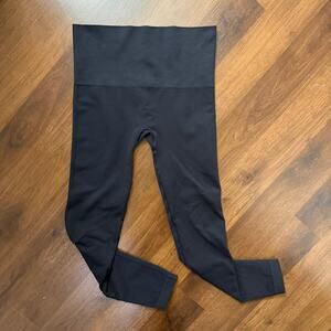 Spanx High Rise Seamless Leggings Black Casual Minimalist Athleisure Sz Large